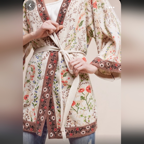 RARE! Anthropologie Sparrow  Ardennes Kimono Cardigan cashmere blend sweater - Picture 3 of 5